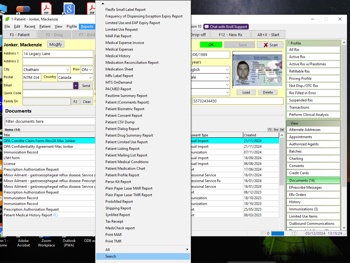 2. Select RxSummary Report
